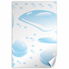 Water Drops Bubbel Rain Blue Circle Canvas 24  X 36 