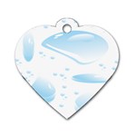 Water Drops Bubbel Rain Blue Circle Dog Tag Heart (Two Sides) Front