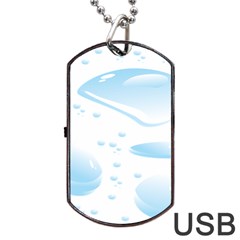 Water Drops Bubbel Rain Blue Circle Dog Tag Usb Flash (two Sides) by Mariart