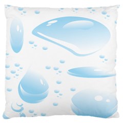 Water Drops Bubbel Rain Blue Circle Large Cushion Case (two Sides) by Mariart