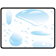 Water Drops Bubbel Rain Blue Circle Double Sided Fleece Blanket (large) 