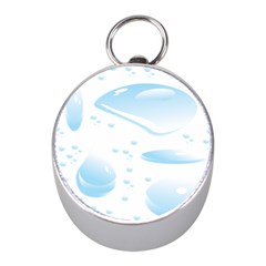 Water Drops Bubbel Rain Blue Circle Mini Silver Compasses by Mariart