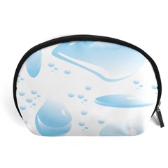 Water Drops Bubbel Rain Blue Circle Accessory Pouches (large) 