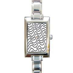 Wave Waves Chefron Line Grey White Rectangle Italian Charm Watch by Mariart