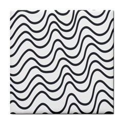 Wave Waves Chefron Line Grey White Tile Coasters