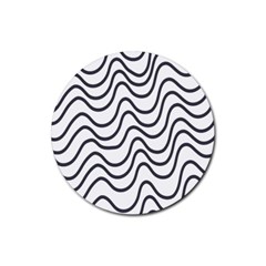 Wave Waves Chefron Line Grey White Rubber Round Coaster (4 Pack)  by Mariart