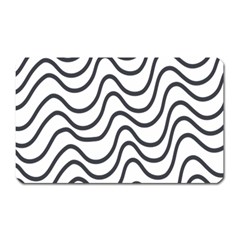 Wave Waves Chefron Line Grey White Magnet (rectangular)