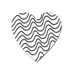 Wave Waves Chefron Line Grey White Heart Magnet