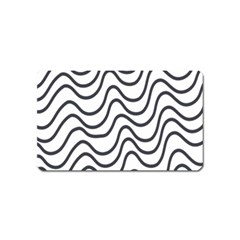 Wave Waves Chefron Line Grey White Magnet (name Card)