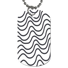 Wave Waves Chefron Line Grey White Dog Tag (one Side)