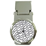 Wave Waves Chefron Line Grey White Money Clip Watches Front