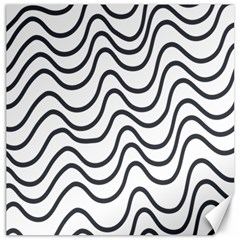 Wave Waves Chefron Line Grey White Canvas 16  X 16   by Mariart