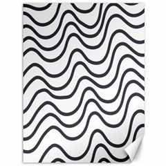 Wave Waves Chefron Line Grey White Canvas 36  X 48   by Mariart