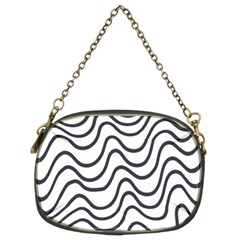 Wave Waves Chefron Line Grey White Chain Purses (two Sides)  by Mariart