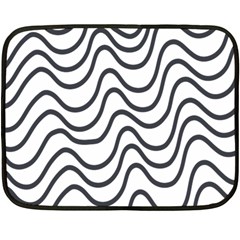 Wave Waves Chefron Line Grey White Double Sided Fleece Blanket (mini)  by Mariart