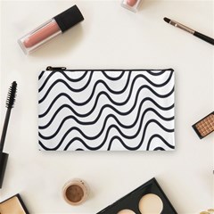 Wave Waves Chefron Line Grey White Cosmetic Bag (small) 