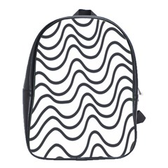 Wave Waves Chefron Line Grey White School Bags(large)  by Mariart