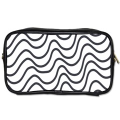 Wave Waves Chefron Line Grey White Toiletries Bags 2-side by Mariart