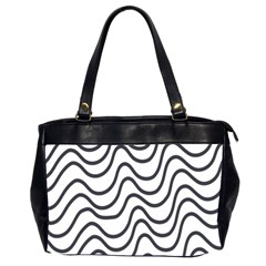 Wave Waves Chefron Line Grey White Office Handbags (2 Sides) 