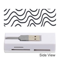 Wave Waves Chefron Line Grey White Memory Card Reader (stick)  by Mariart