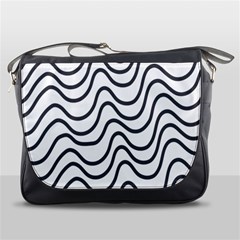 Wave Waves Chefron Line Grey White Messenger Bags by Mariart