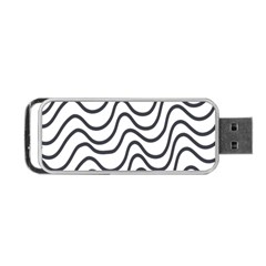 Wave Waves Chefron Line Grey White Portable Usb Flash (one Side)