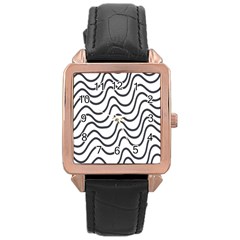 Wave Waves Chefron Line Grey White Rose Gold Leather Watch  by Mariart