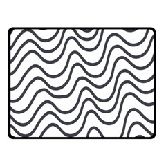 Wave Waves Chefron Line Grey White Double Sided Fleece Blanket (small)  by Mariart