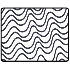 Wave Waves Chefron Line Grey White Double Sided Fleece Blanket (medium)  by Mariart