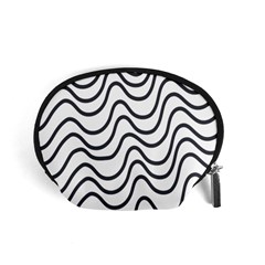 Wave Waves Chefron Line Grey White Accessory Pouches (small)  by Mariart