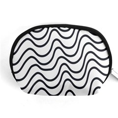 Wave Waves Chefron Line Grey White Accessory Pouches (medium) 