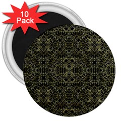 Golden Geo Tribal Pattern 3  Magnets (10 Pack)  by dflcprints