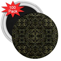 Golden Geo Tribal Pattern 3  Magnets (100 Pack) by dflcprints