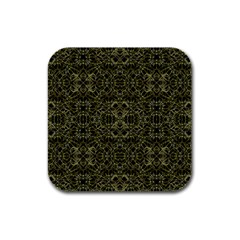 Golden Geo Tribal Pattern Rubber Square Coaster (4 Pack)  by dflcprints