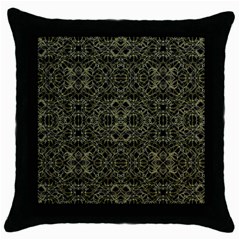 Golden Geo Tribal Pattern Throw Pillow Case (black) by dflcprints