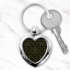 Golden Geo Tribal Pattern Key Chains (heart)  by dflcprints