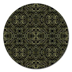 Golden Geo Tribal Pattern Magnet 5  (round) by dflcprints