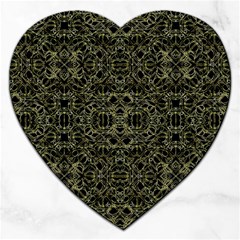 Golden Geo Tribal Pattern Jigsaw Puzzle (heart) by dflcprints