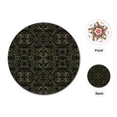 Golden Geo Tribal Pattern Playing Cards (round)  by dflcprints