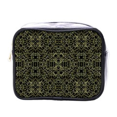 Golden Geo Tribal Pattern Mini Toiletries Bags by dflcprints