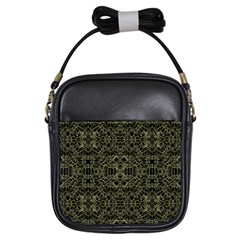 Golden Geo Tribal Pattern Girls Sling Bags by dflcprints