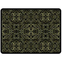 Golden Geo Tribal Pattern Fleece Blanket (large)  by dflcprints