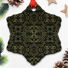 Golden Geo Tribal Pattern Snowflake Ornament (two Sides) by dflcprints