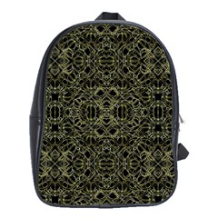 Golden Geo Tribal Pattern School Bags (xl)  by dflcprints