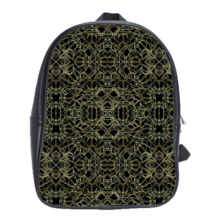 Golden Geo Tribal Pattern School Bags (XL) 