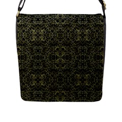 Golden Geo Tribal Pattern Flap Messenger Bag (l)  by dflcprints