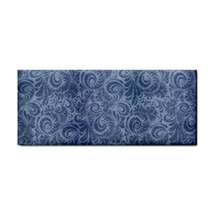 Blue Romantic Flower Pattern Denim Cosmetic Storage Cases by Ivana