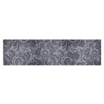 Grey Romantic Flower Pattern Denim Satin Scarf (Oblong) Front