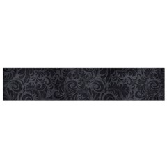 Black Romantic Flower Pattern Denim Flano Scarf (small)