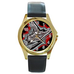 Big Bang Round Gold Metal Watch by ValentinaDesign